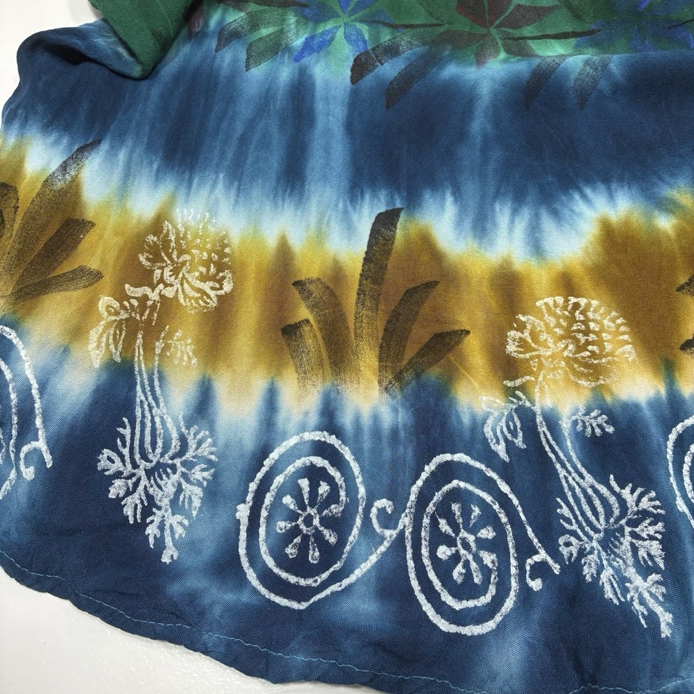 Jackpot Women's Boho‎ Festival Tie Dye Tunic Top Free Size Short Sleeves Blue - Picture 10 of 11
